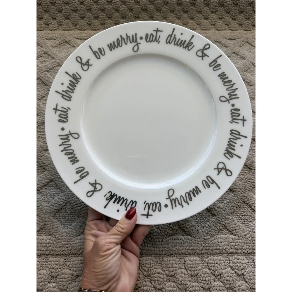 Ciroa BE MERRY (PLATINUM) Salad Plate/Rectangle Serving Plate